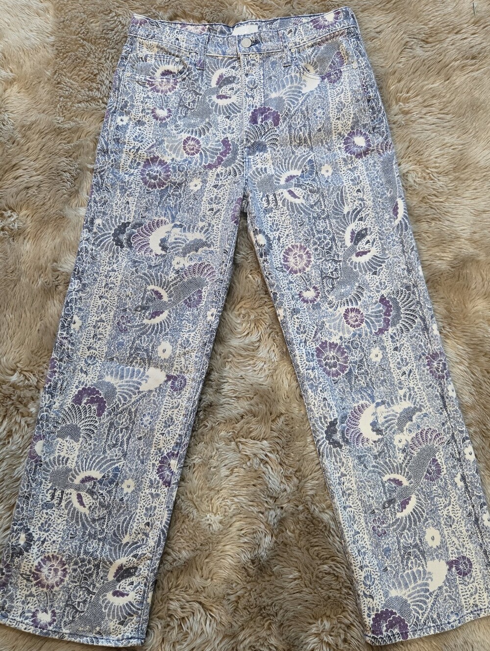 Mother The Rambler Zip Ankle size 29 Fly Peacock, Fly! Stretch Denim Jeans